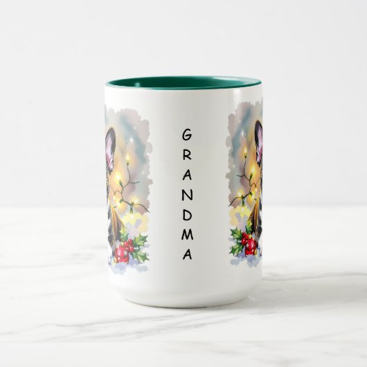 スウィートなボストンテリアのクリスマス マグカップ (中央)