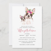 スウィートなボストンママとベイビーのフラワーベビーシャワー 招待状 (正面)