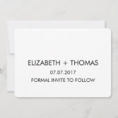 スウィートな写真入りパーソナライズ セーブ・ザ・デート カード (裏面)