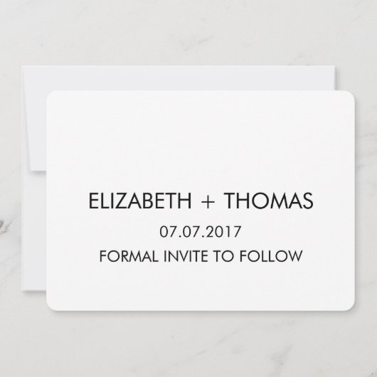 スウィートな写真入りパーソナライズ セーブ・ザ・デート カード (裏面)