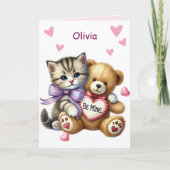 スウィートな孫娘 キッテン テディベア バレンタイン シーズンカード (正面)