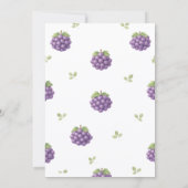 スウィートな新生児の到来をお祝いしよう グレープベイビーシャワーの招待状 招待状 (裏面)