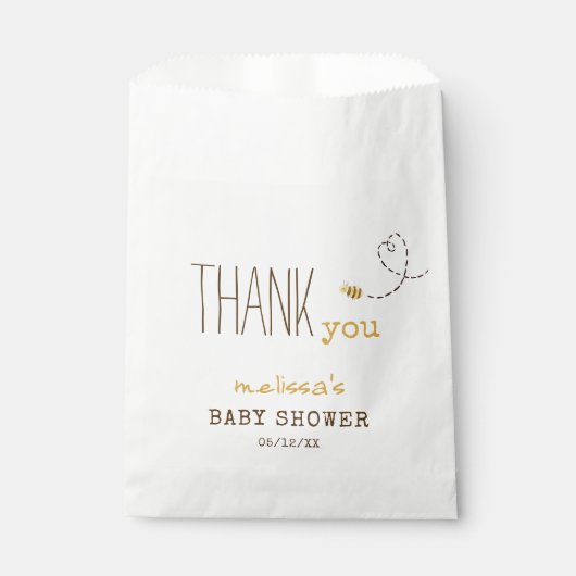 スウィートのまわりにサンキューベイビーシャワーお願いバッグ フェイバーバッグ (正面)