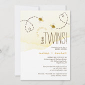 スウィートのまわりにツインズベビーシャワー 招待状 (正面)