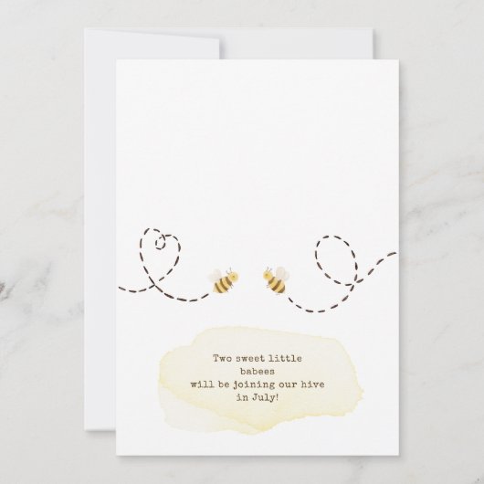 スウィートのまわりにツインズベビーシャワー 招待状 (裏面)