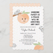 スウィートアアアアアアピーチベビーシャワー招待状 案内状 (正面/裏面)