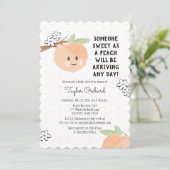 スウィートアアアアアアピーチベビーシャワー招待状 案内状 (スタンド正面)