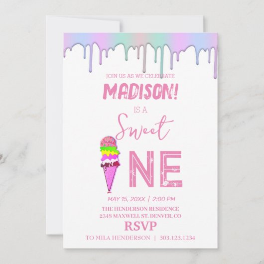 スウィートアイスクリームのレインボーカラー、招待状 招待状 (正面)