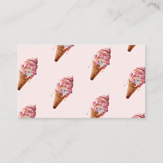 スウィートアイスクリームサマーここスクープ赤ちゃんシャワーゲーム エンクロージャーカード (裏面)