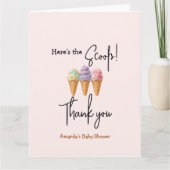 スウィートアイスクリームサマーここスクープ赤ちゃんシャワー カード (正面)