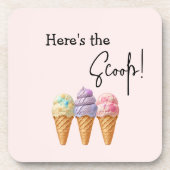 スウィートアイスクリームサマーここスクープ赤ちゃんシャワー コースター (正面)
