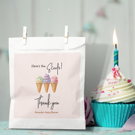 スウィートアイスクリームサマーここスクープ赤ちゃんシャワー フェイバーバッグ