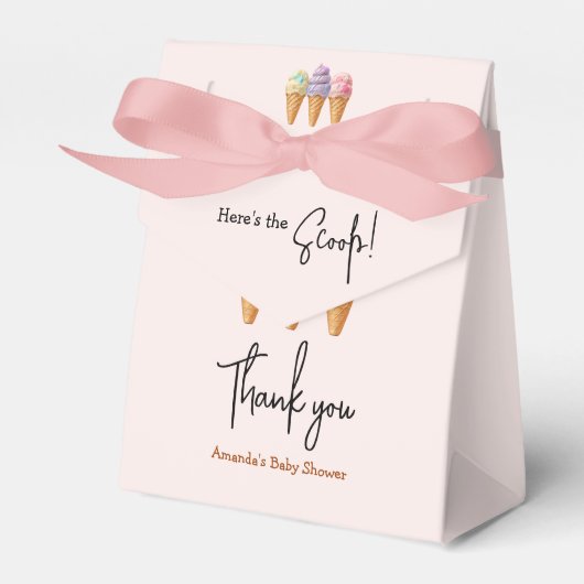 スウィートアイスクリームサマーここスクープ赤ちゃんシャワー フェイバーボックス (正面サイド)