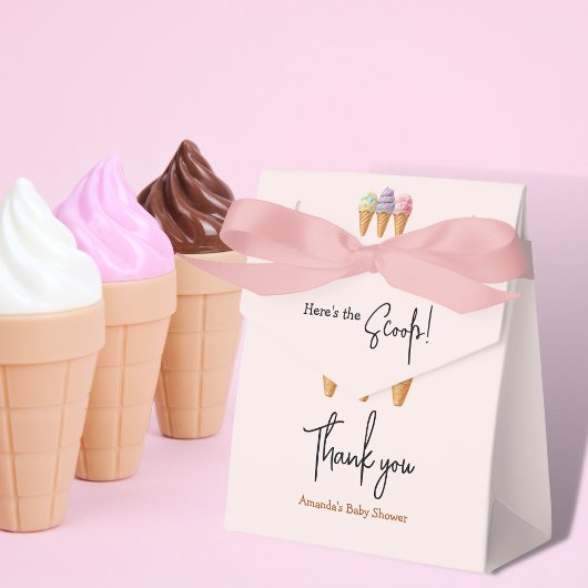 スウィートアイスクリームサマーここスクープ赤ちゃんシャワー フェイバーボックス