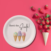 スウィートアイスクリームサマーここスクープ赤ちゃんシャワー ペーパープレート