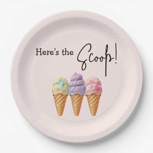 スウィートアイスクリームサマーここスクープ赤ちゃんシャワー ペーパープレート (正面)