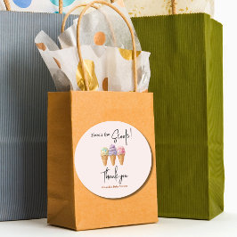 スウィートアイスクリームサマーここスクープ赤ちゃんシャワー ラウンドシール