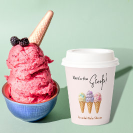 スウィートアイスクリームサマーここスクープ赤ちゃんシャワー 紙コップ