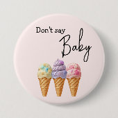 スウィートアイスクリームサマーここスクープ赤ちゃんシャワー 缶バッジ (正面)