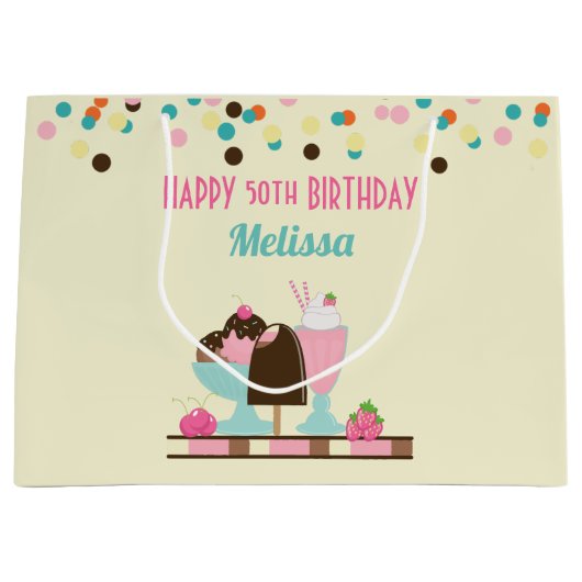 スウィートアイスクリームサンデ&ストロベリーフロート ラージペーパーバッグ (正面)