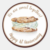 スウィートアイスクリームサンドイッチハッピー1周年記念 ラウンドシール (正面)