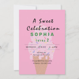 スウィートアイスクリーム誕生日 招待状