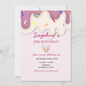 スウィートアイスクリーム誕生日 招待状 (正面)