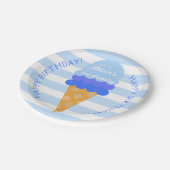 スウィートアイスクリーム1st誕生日パーティーブルーボーイ ペーパープレート (アングル)