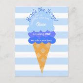 スウィートアイスクリーム1st誕生日パーティーブルーボーイ ポストカード (正面)