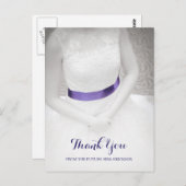 スウィートアイルブルーサッシュブライダルシャワーサンキュー ポストカード (正面/裏面)