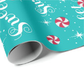 スウィートアキャンディペパーミンツ&ティール（緑がかった色）任意の大事な行事 ラッピングペーパー (ロールコーナー)