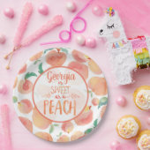 スウィートアザピーチバースデーパーティープレート ペーパープレート (パーティー)