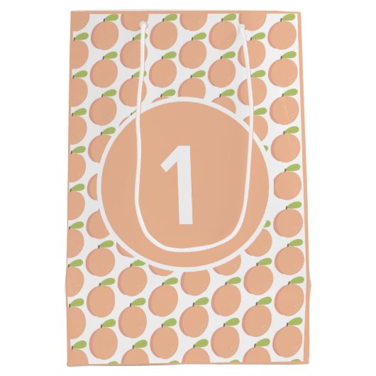 スウィートアザピーチブロッサムピーチ誕生日 ミディアムペーパーバッグ (裏面)