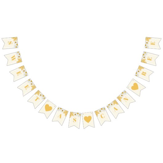 スウィートアスカントビー(昆虫)マルハナバチかわいいベビーブライダルシャワー バンティングフラッグ (全)