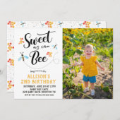 スウィートアスカンビー写真誕生日招待状 招待状 (正面/裏面)