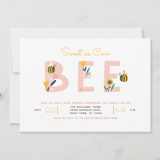 スウィートアスカンビー引用文ベビーシャワー招待状 招待状 (正面)