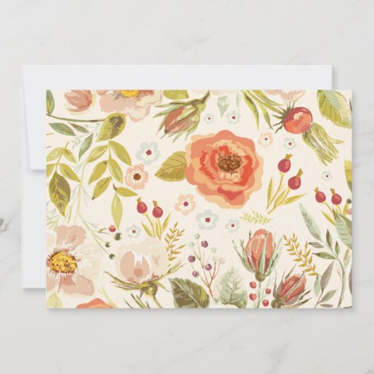 スウィートアズアピーチファースト誕生日フォト招待状 招待状 (裏面)