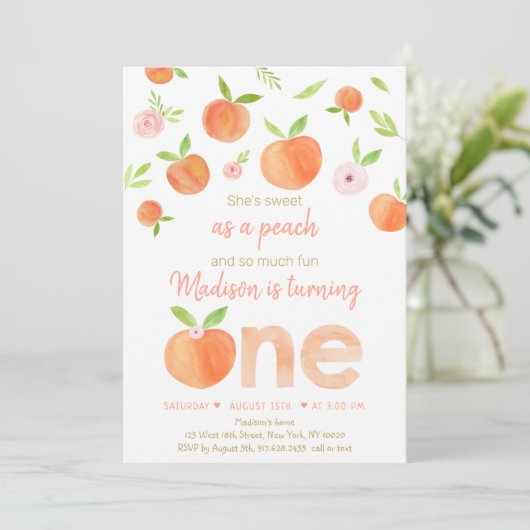 スウィートアズアピーチファースト誕生日 招待状 (スタンド正面)