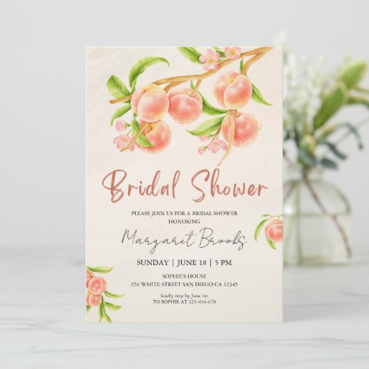 スウィートアズアピーチブライダルシャワー 招待状 (スタンド正面)