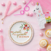 スウィートアズアピーチプレート – ギンガム ペーパープレート (パーティー)