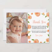 スウィートアズアピーチ誕生日写真サンキューカード サンキューカード (正面)