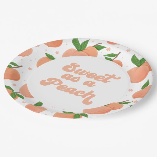 スウィートアズアピーチ誕生日紙プレート ペーパープレート (アングル)