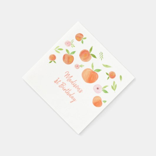 スウィートアズアピーチ誕生日 スタンダードカクテルナプキン (角)