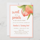 スウィートアズアピーチ1st誕生日パーティの招待状 招待状 (正面)