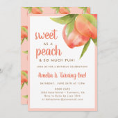 スウィートアズアピーチ1st誕生日パーティの招待状 招待状 (正面/裏面)