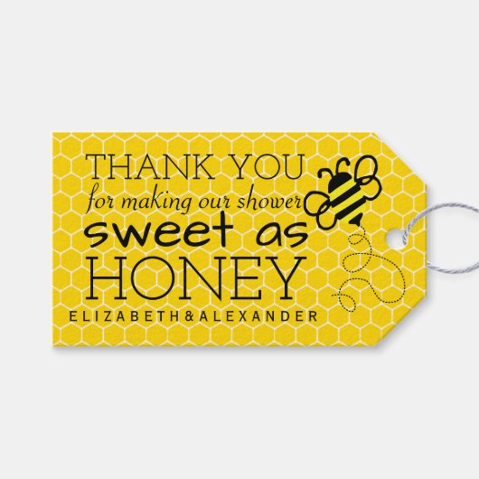 スウィートアハニーブライダルシャワーゲストフライトサンキューユナイズ ギフトタグ (正面(横))