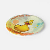 スウィートアヒル誕生日プレートパーソナライズされた – 名前 ペーパープレート (アングル)