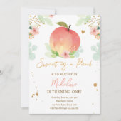 スウィートアピーチガール桃の最初の誕生日I 招待状 (正面)