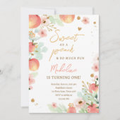 スウィートアピーチガール桃の最初の誕生日I 招待状 (正面)