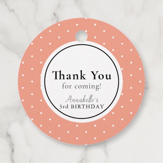 スウィートアピーチガール誕生日サンキューユー フェイバータグ (裏面)